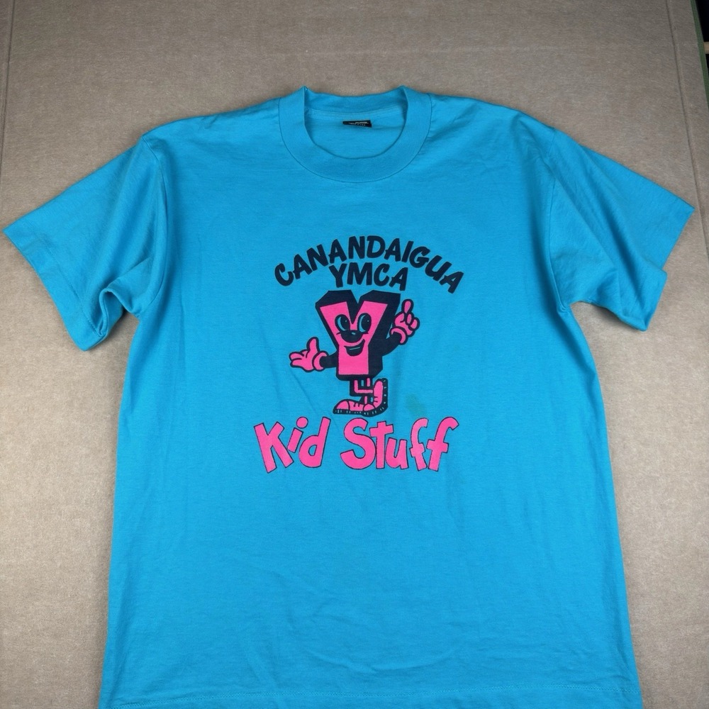 Vintage YMCA Promo T-Shirt Men's‎ L Kid Stuff Canandaigua Single Stitch USA Tee